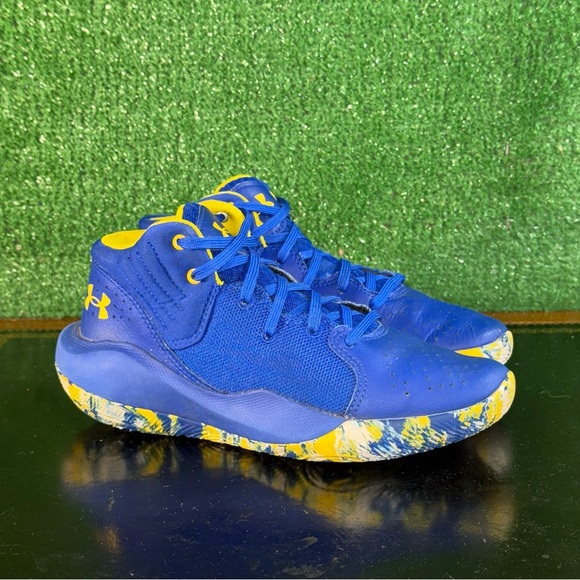 Under Armour Jet ‘21 Royal Blue Yellow 3024794-400 Gradeschool Boys Size 4.5Y - Picture 3 of 6